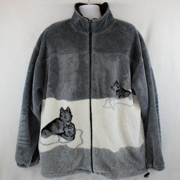 Vintage Milton Zip Fleece Arctic Wolves Jacket (2XL) - Picture 1 of 10